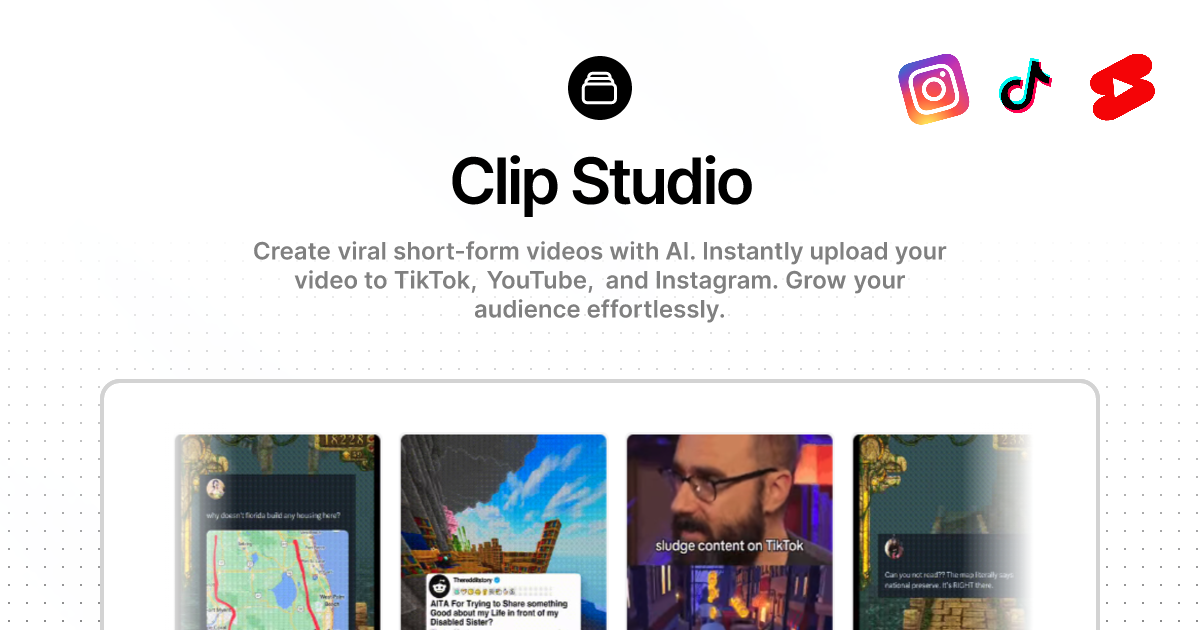 Clip Studio | Create viral short-form videos with AI